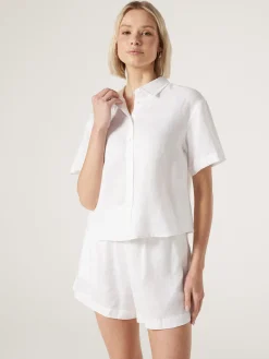 J-Luxe Classic Linen Relaxed Shirt