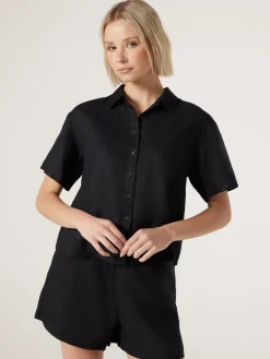 J-Luxe Classic Linen Relaxed Shirt