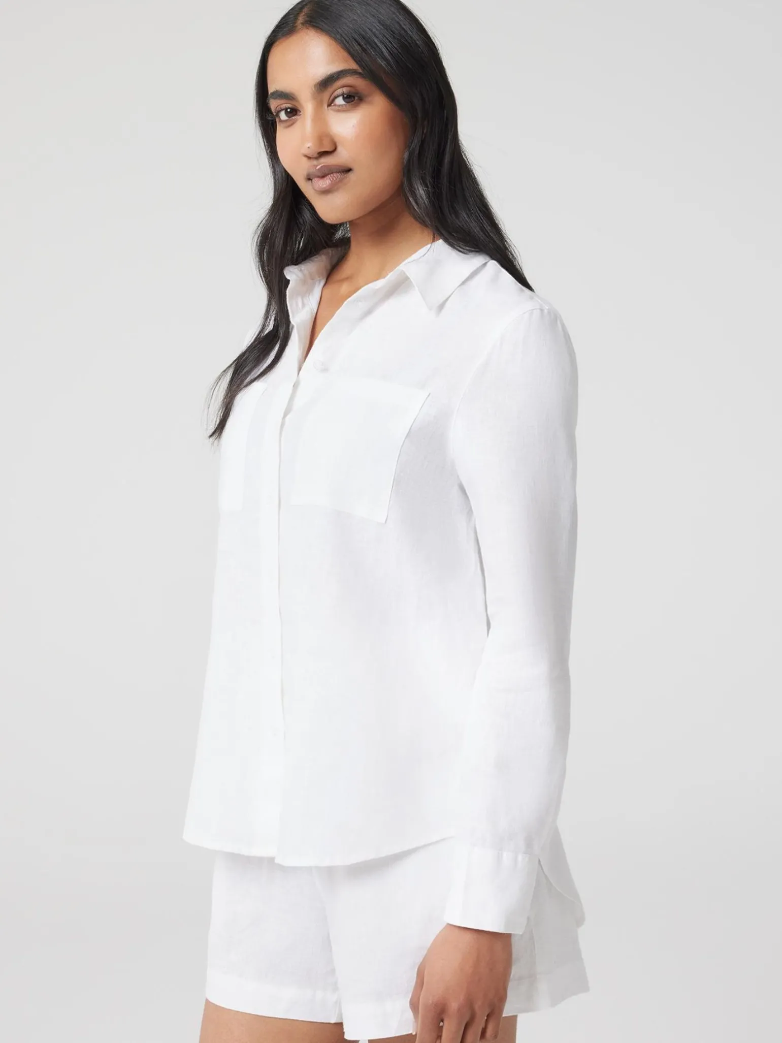 J-Luxe Classic Linen Shirt