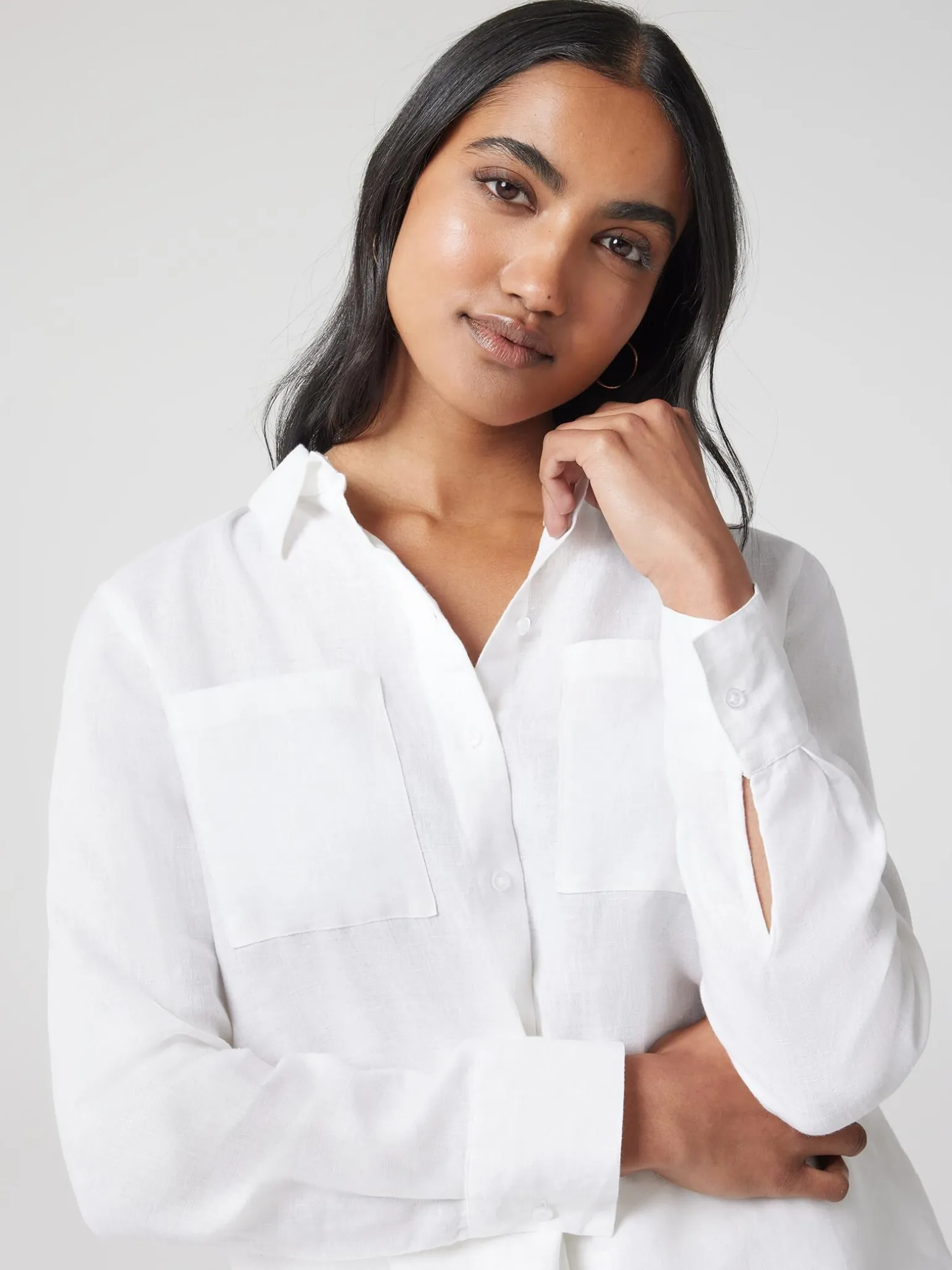 J-Luxe Classic Linen Shirt