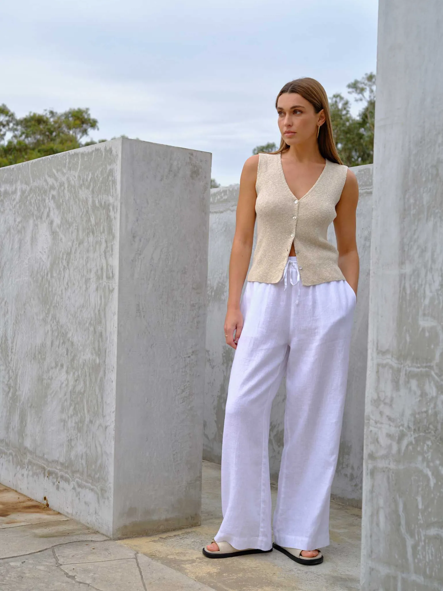 Penelope Button Thru Top