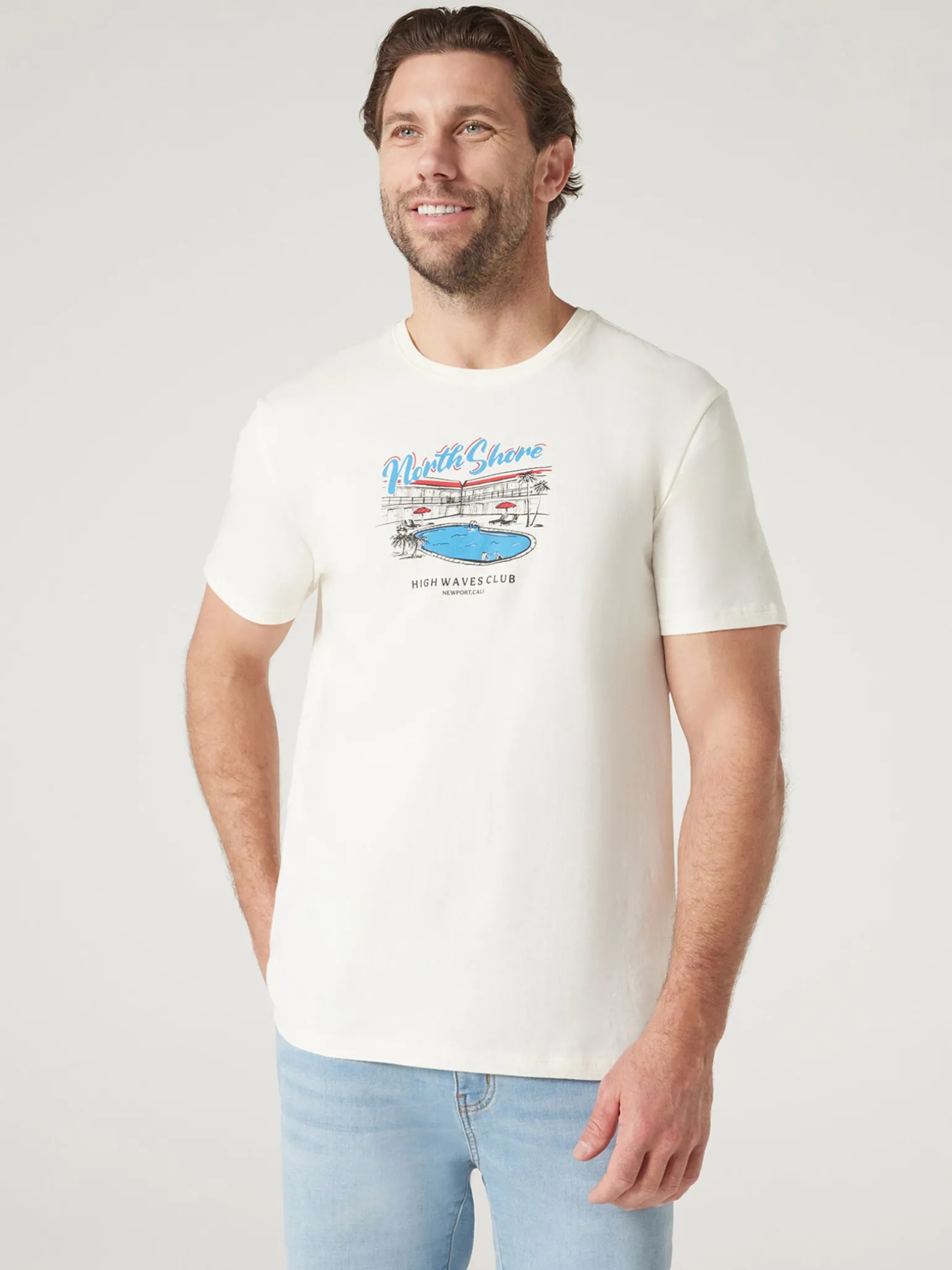 Short Sleeve North Shore Print Crew Tee