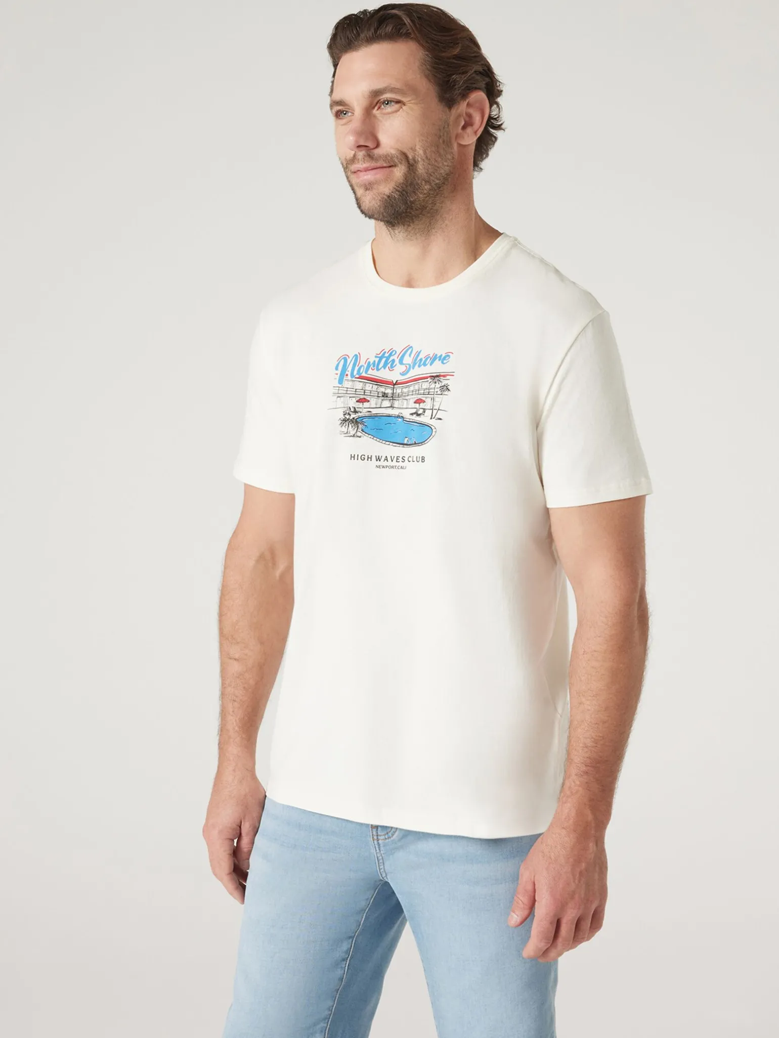 Short Sleeve North Shore Print Crew Tee
