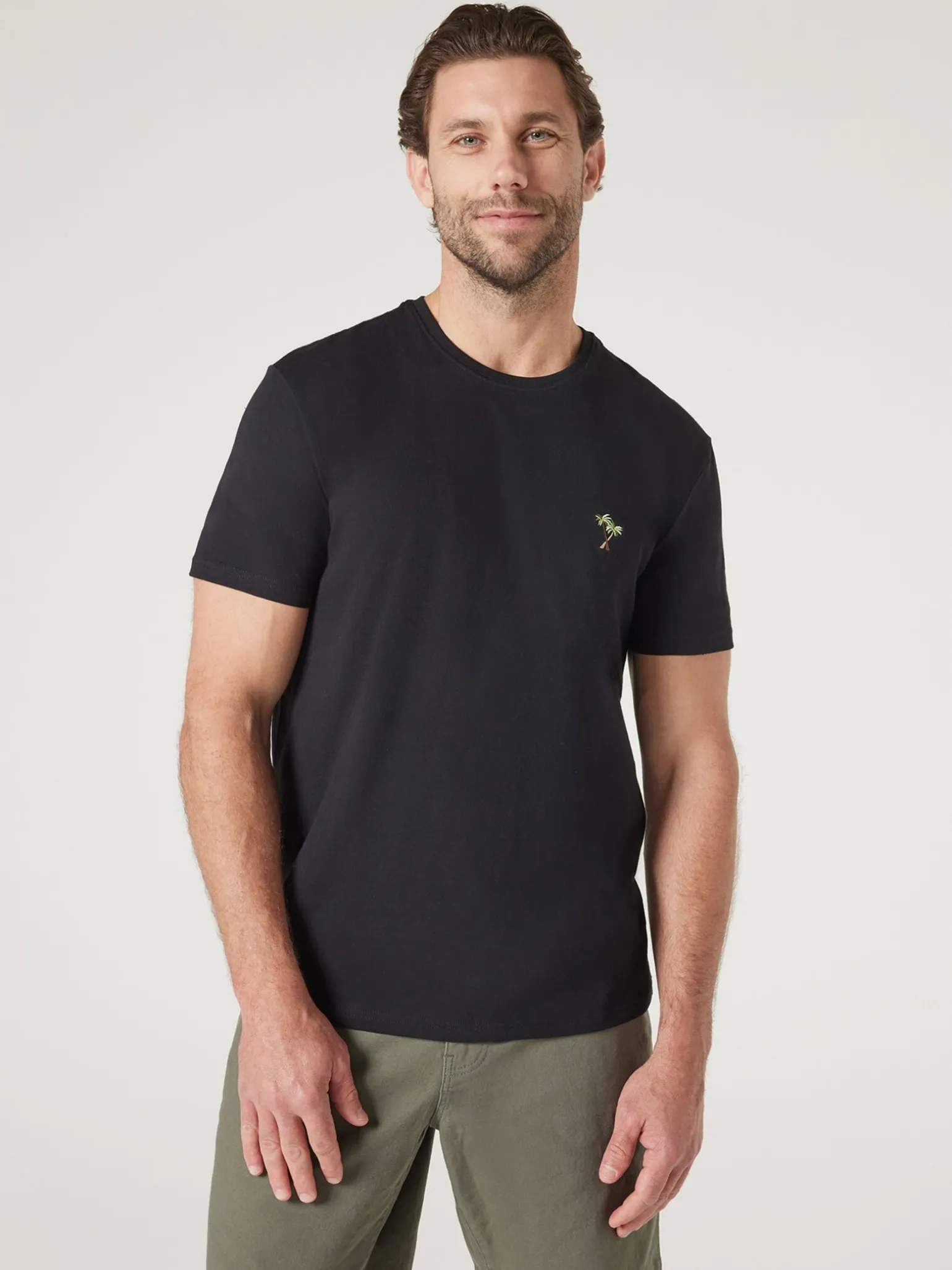 Short Sleeve Palm Embroidered Crew Tee