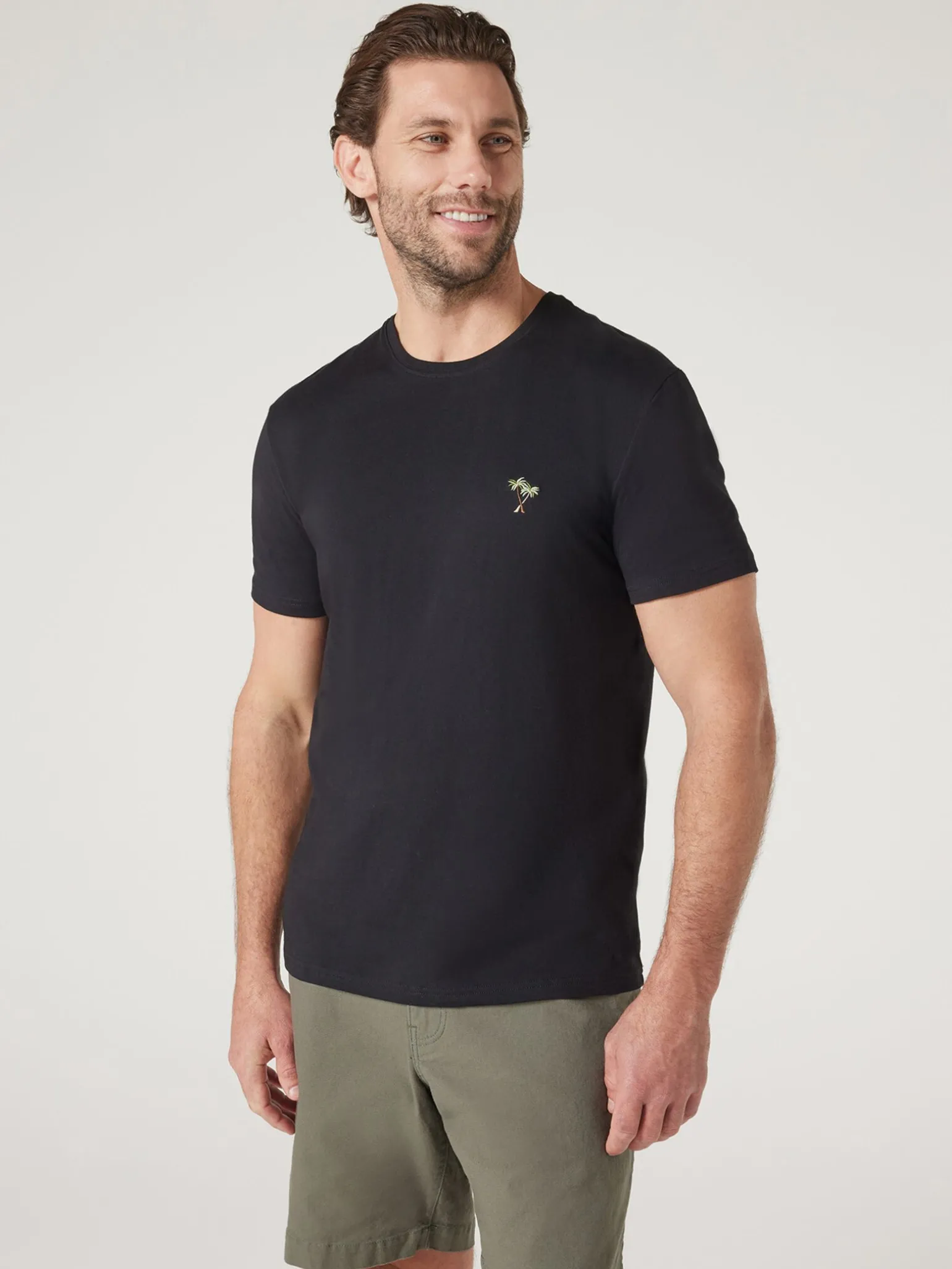 Short Sleeve Palm Embroidered Crew Tee