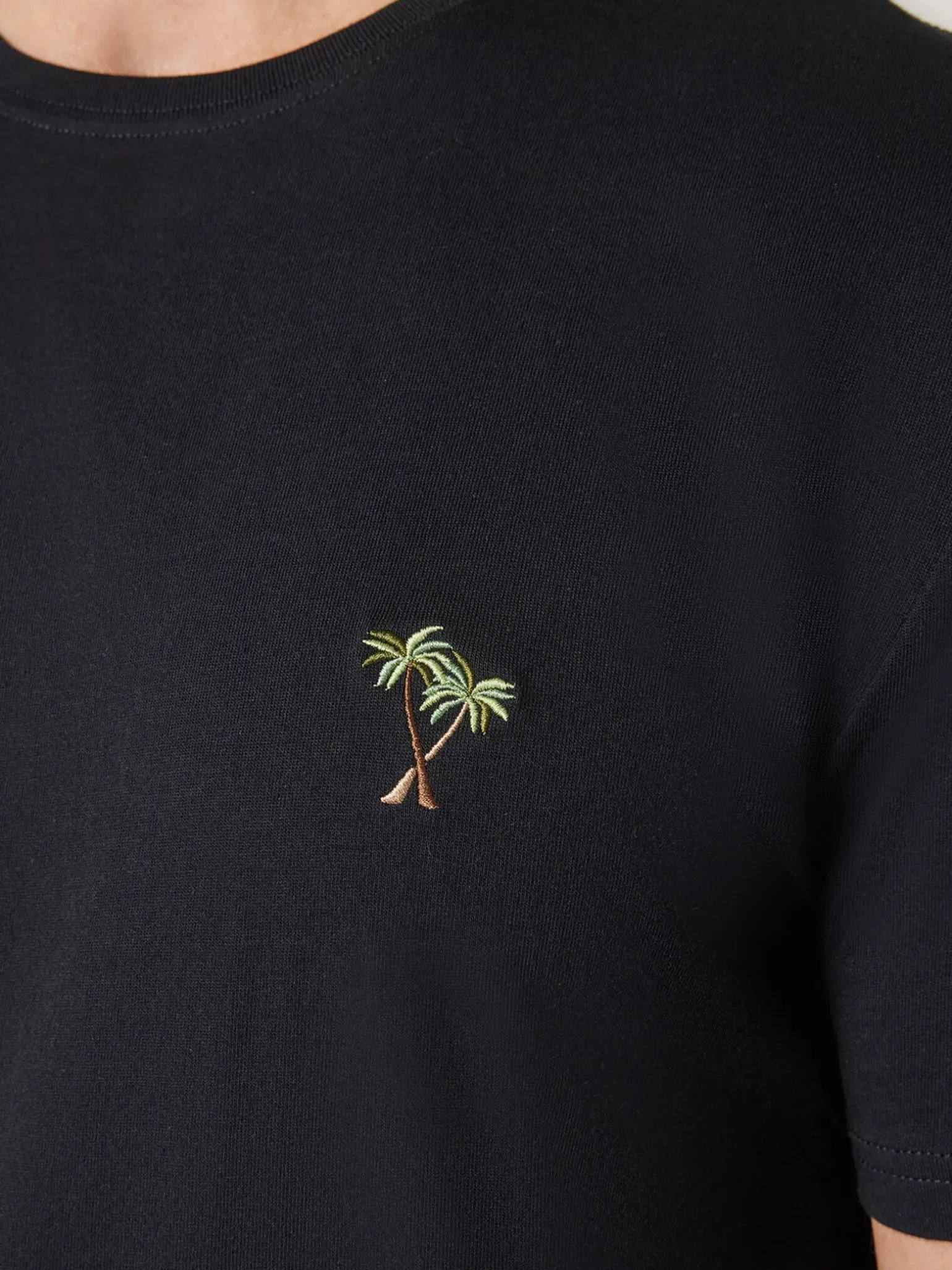 Short Sleeve Palm Embroidered Crew Tee