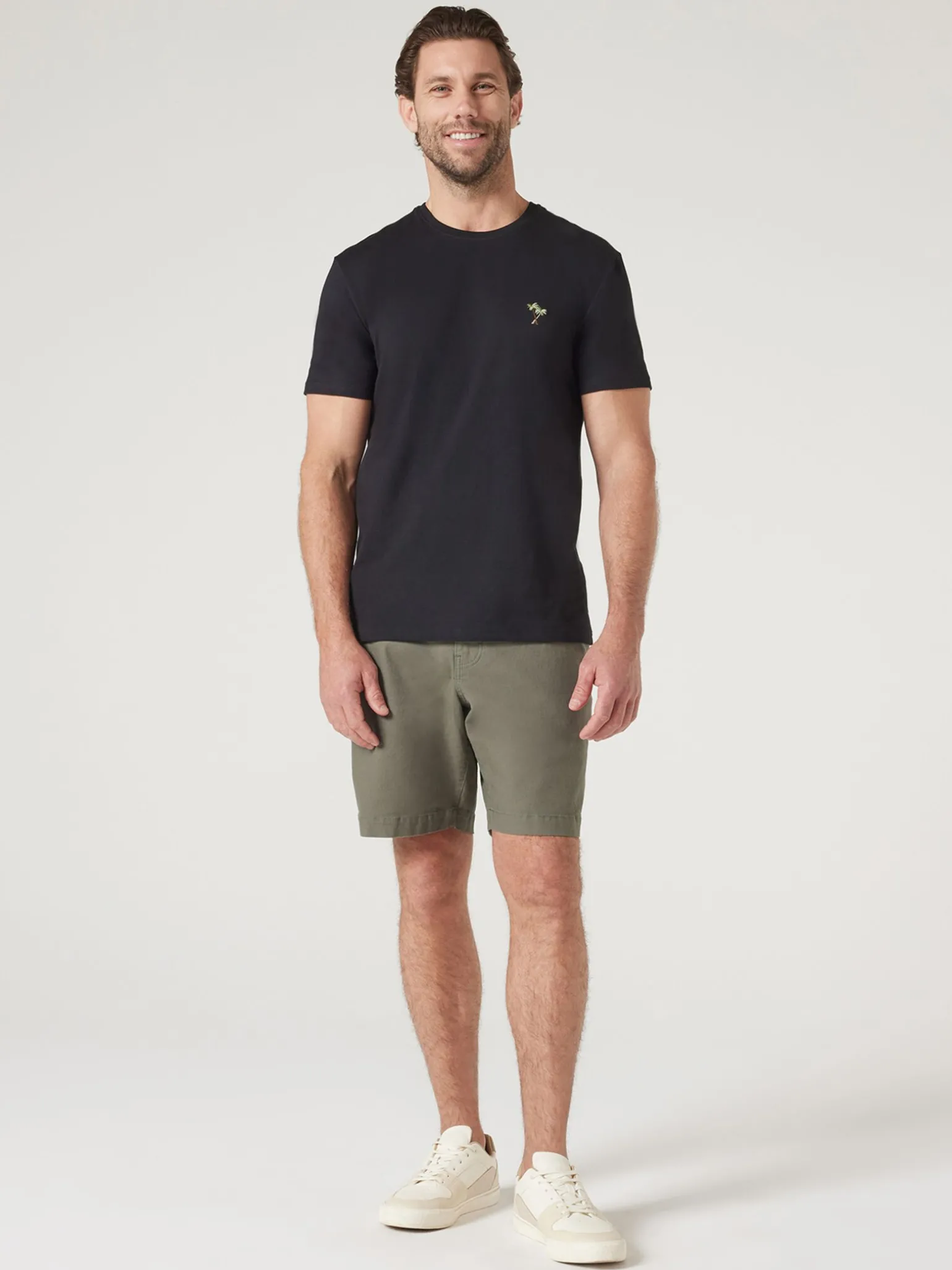 Short Sleeve Palm Embroidered Crew Tee